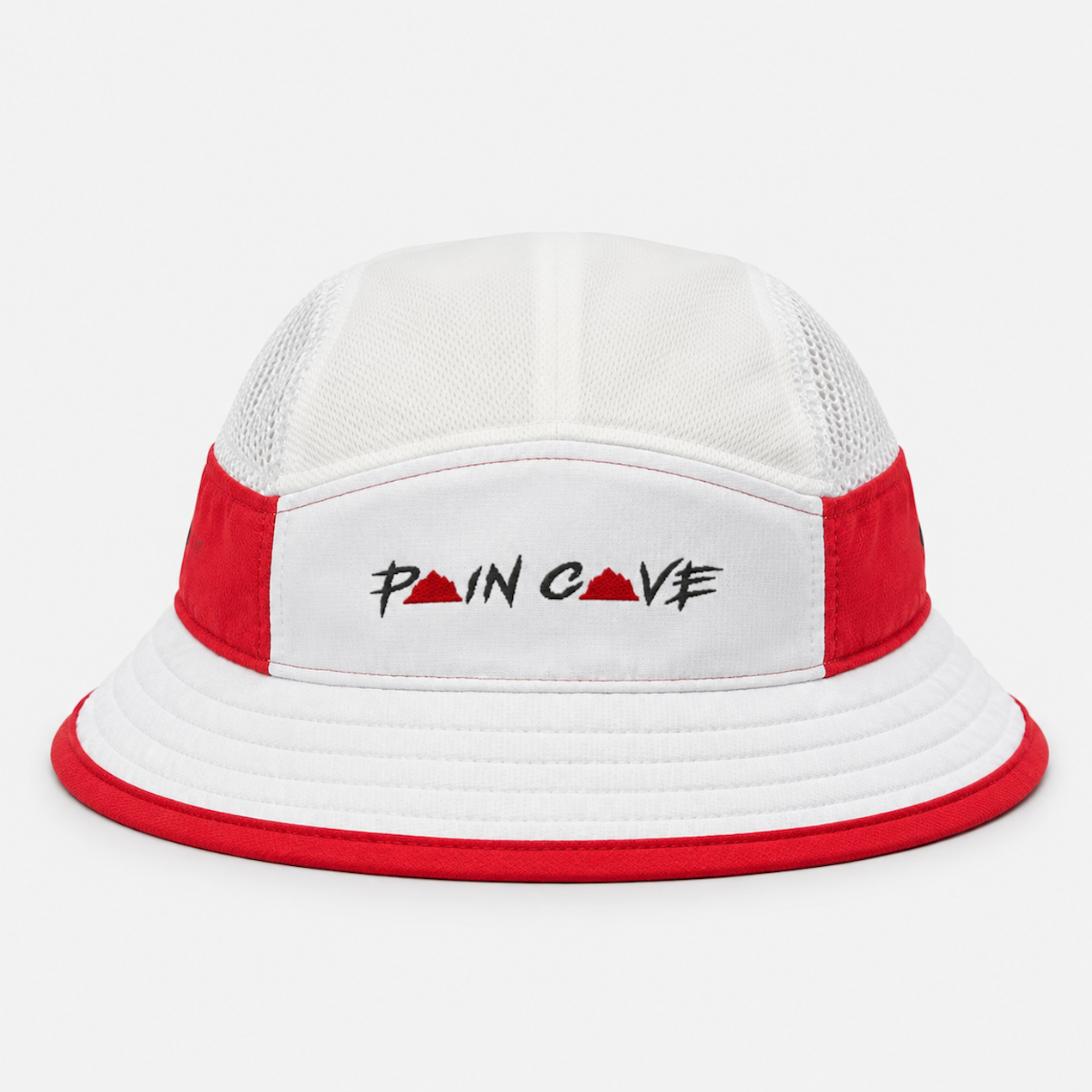 red bucket hat, packable,