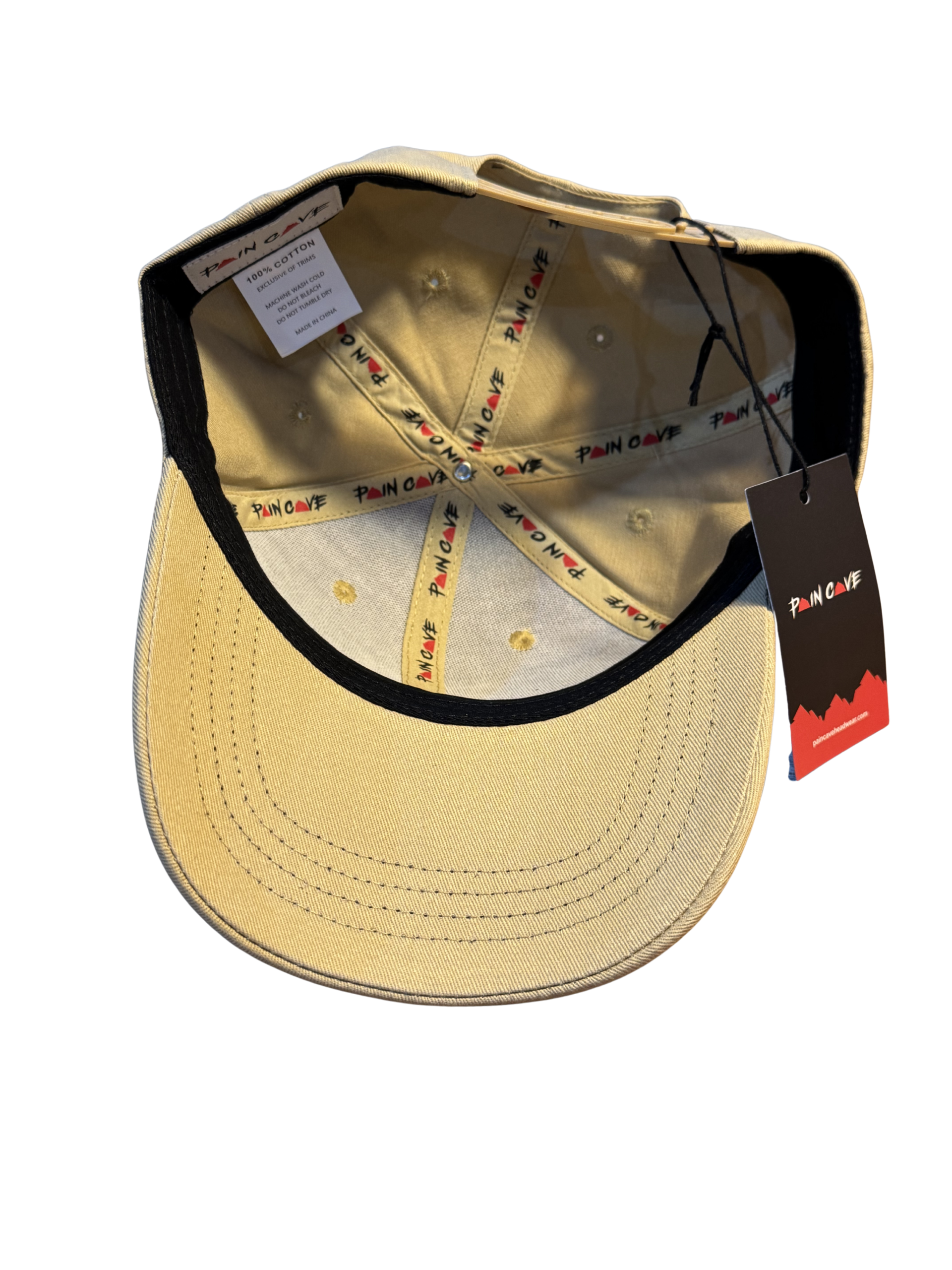 Pain Cave Desert Sand Snapback Cap | Embroidered Gym & Streetwear Hat - Image 2
